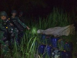 Satgas Pamtas Yonif R 408/Sbh Gagalkan Penyeludupan BBM