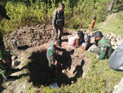 Satgas Yonmek 741 Bantu   Sumur Serapan di 9 Titik, Bagi Warga Perbatasan