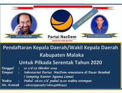 Buka Pendaftaran Pilkada 2020, Nasdem Malaka Anti Mahar