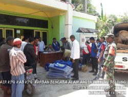 Koramil 1604-01/Kota Bantu Salurkan Bantuan Korban Bencana Alam Puting Beliung