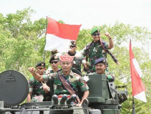Pawai Bendera Merah Putih dan Kendaraan Hari Juang TNI AD Tahun 2019