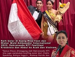 Putra-Putri Asal NTT Raih Gelar Miss Teen dan Mister Wold Ambasador International 2022 di Vietnam