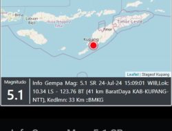 Gempa Tektonik M5,4 Tidak Berpotensi Tsunami Terjadi di Kabupaten Kupang NTT