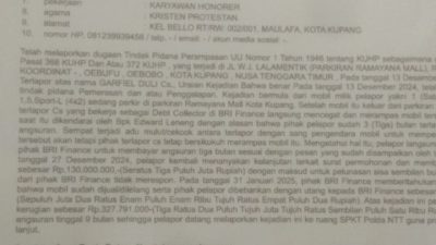 Diduga Lakukan Perampasan dan Penggelapan Mobil milik Debitur,  BRI Finance Dilaporkan Ke Polda NTT