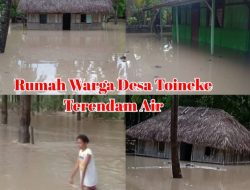 Hujan Deras, Dua Sungai Meluap Puluhan Rumah Warga Desa Toineke Teremdam Air