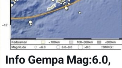 Gempabumi Magnitudo 6.0 Guncang Wilayah NTT