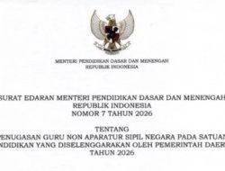 SE Mendikdasmen Nomor 7 Tahun 2026 ,Masa Mengajar Guru Non-ASN Akan Berakhir 31 Desember 2026.