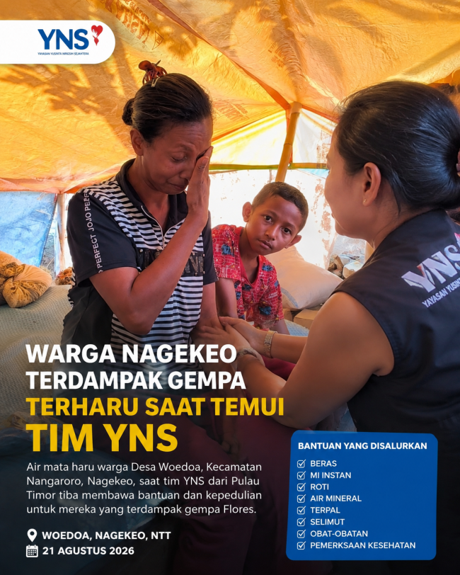 Warga Terdampak Gempa Menangis Saat Tim YNS Tiba di Nagekeo,Ini Baru Yang Pertama 1 file 0000000018c08211ab9cef51ca0352a8